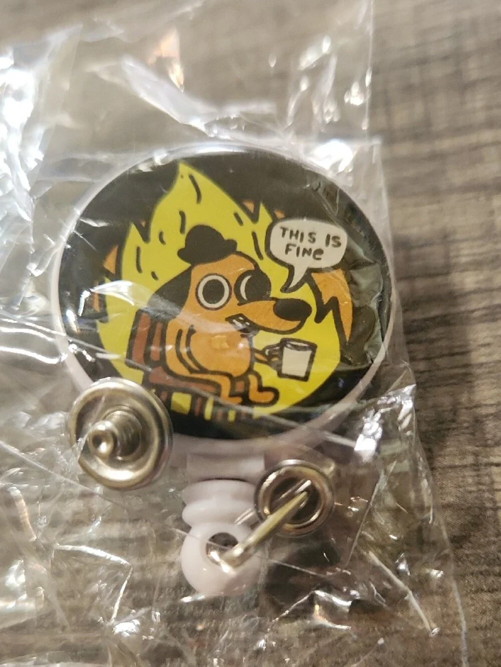 Assorted Novelty Cat & Meme Badge Reel - White